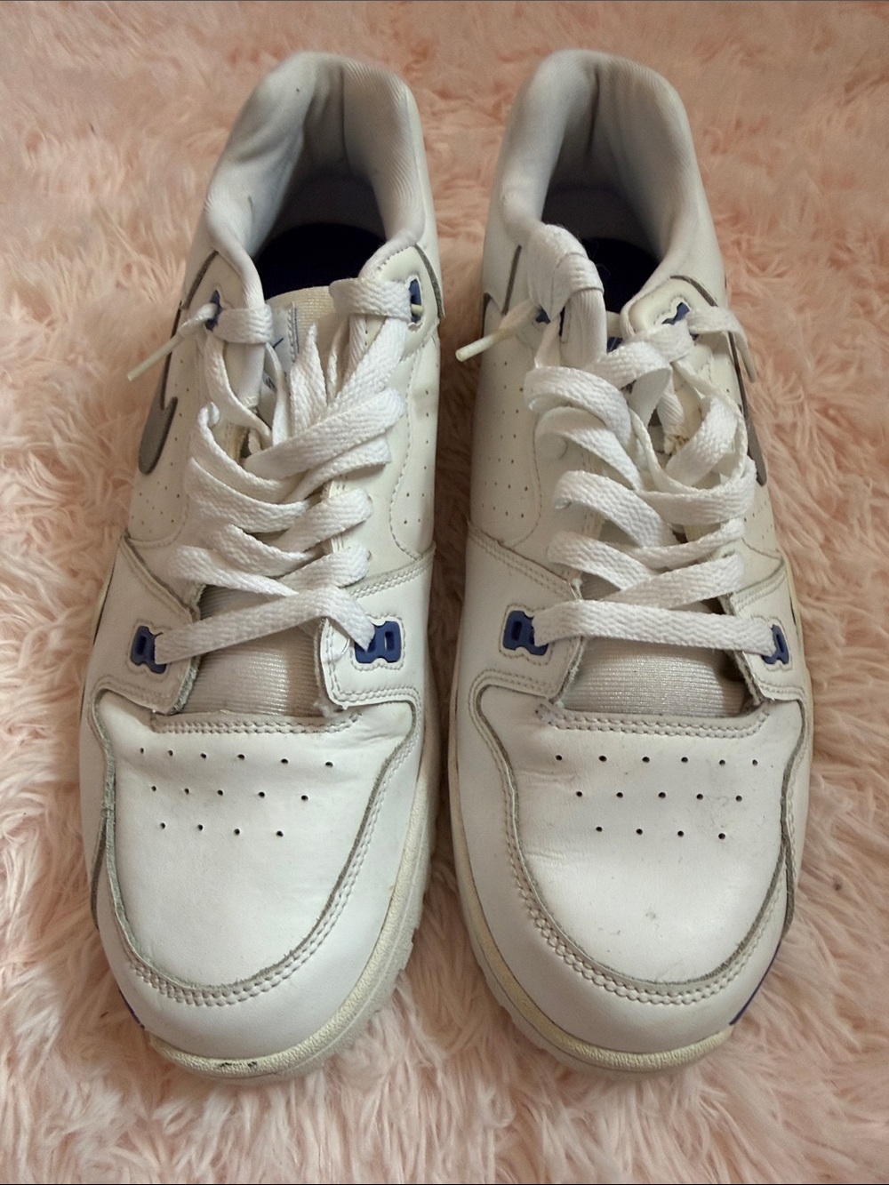 Nike White Low-Top Sneakers with Navy Accents